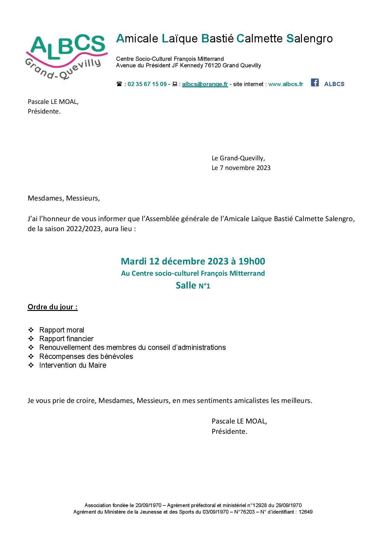 ASEMBLEE GENERALE 2023